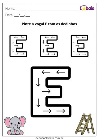 Atividade de Alfabetização para Síndrome de Down com a Letra E