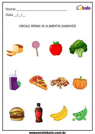 Atividade de Alimentação Saudável para Educação Infantil