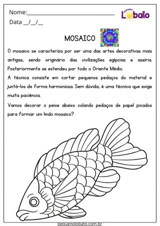 Atividade de Artes com Mosaico para Imprimir