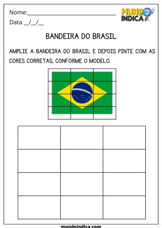 Atividade de Artes para Ampliar a Bandeira do Brasil