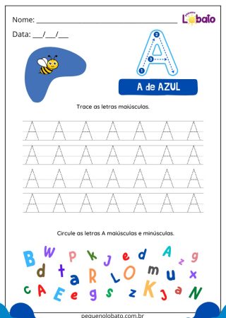 Atividade de Caligrafia com a Letra A para Alunos com Síndrome de Down