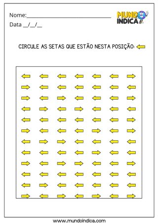 Atividade de Estimulação Cognitiva Circule as Setas Que Estão Apontando para a Esquerda para Imprimir