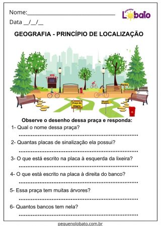 Atividade de Geografia 2 Ano Ensino Fundamental Princípio de Localização para Imprimir