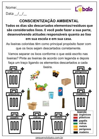Atividade de Geografia 3 Ano Ensino Fundamental Conscientização Ambiental para Imprimir
