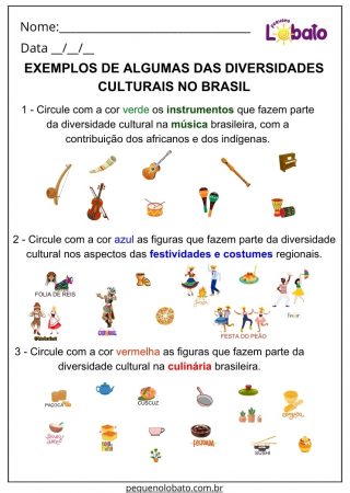 Atividade de Geografia 4 Ano Ensino Fundamental Diversidades Culturais no Brasil para Imprimir