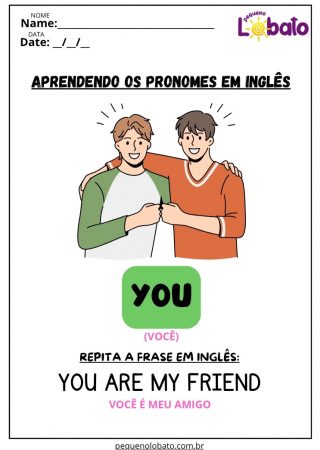 Atividade de Inglês sobre Pronomes para Imprimir