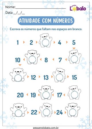 Atividade de Matemática Complete a Sequência Numérica para Imprimir