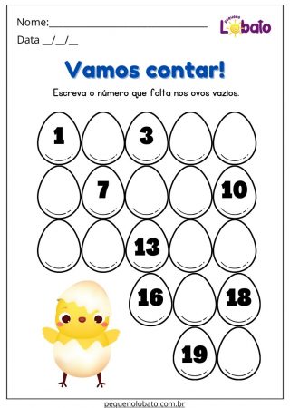 Atividade de Matemática Complete os Números que Faltam para Imprimir