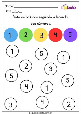 Atividade de Matemática com Números para Imprimir