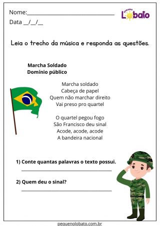 Atividade de Português 3 Ano para Imprimir