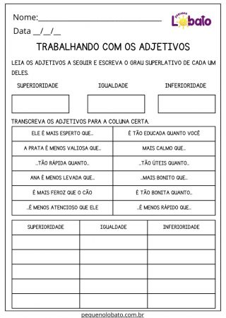 Atividade de Português 5 Ano para Imprimir