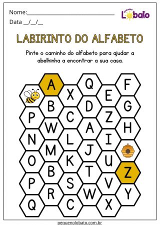 Atividade de Português com Alfabeto Divertido para Imprimir