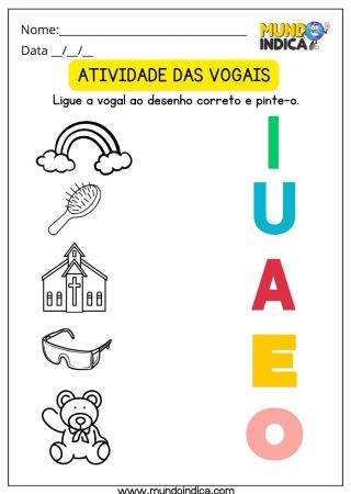 Atividade de Português com Vogais para Imprimir
