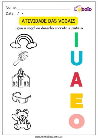 Atividade de Português com Vogais para Imprimir