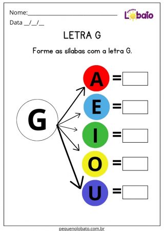 Atividade de Português com a Letra G para Imprimir