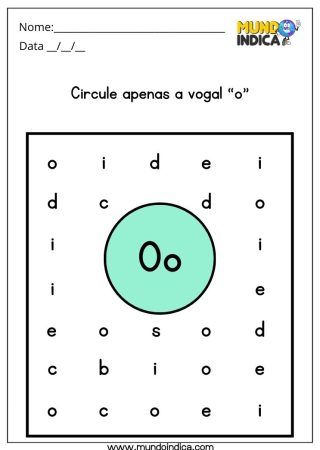 Atividade de Português com a Vogal O para Imprimir