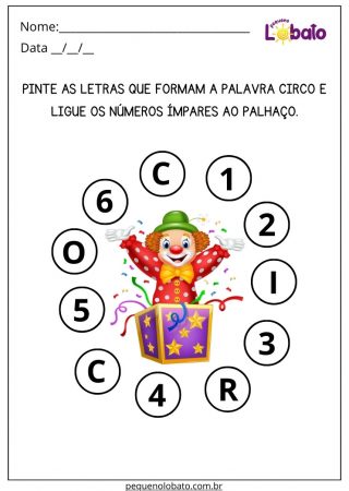 Atividade de Português para Educação Infantil para Imprimir