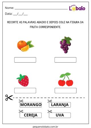 Atividade de Recorte e Cole para Alunos com Dislexia