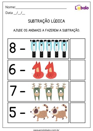 Atividade de Subtração para Alunos com Síndrome de Down