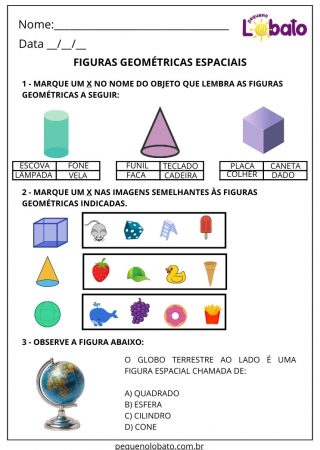 Atividade de matemática figuras geométricas espaciais para imprimir