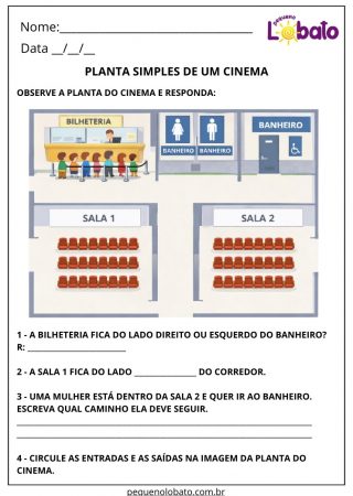 Atividade de matemática sobre localização para imprimir