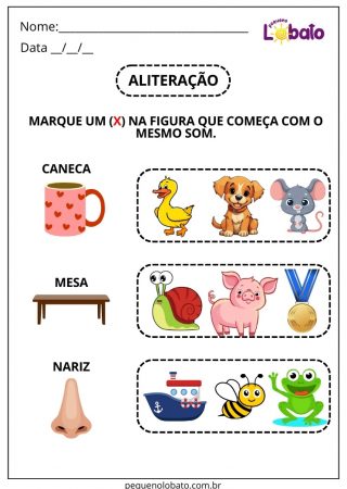 Atividade de português aliteração