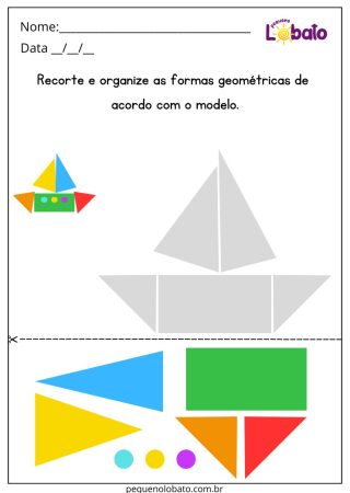 Atividade para Educação Especial com Formas Geométricas e Recorte e Colagem