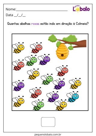 Atividade para Educação Especial de Contagem e Percepção Visual