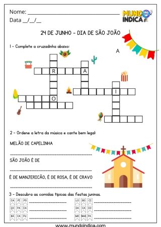 Atividade para o dia de São João