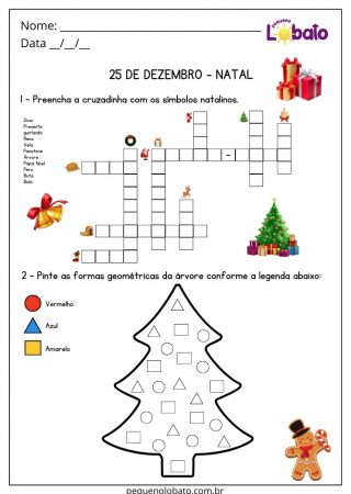 Atividade para o dia de natal para imprimir
