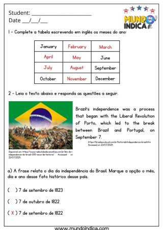 Atividades de Inglês 5 Ano