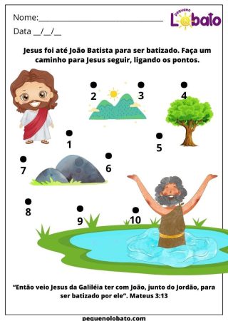 atividade bíblica infantil com joão batista para imprimir