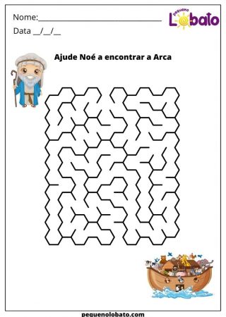 atividade bíblica infantil com noé para imprimir