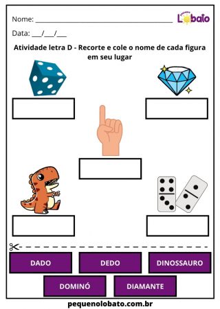 atividade com a letra D para crianças com tdah para imprimir