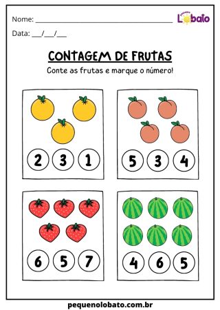 atividade de contagem de frutas - alimentação saudável