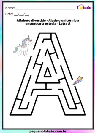 atividade de labirinto com a letra A