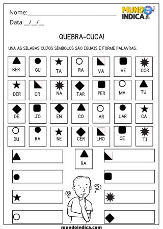 atividade de português com sílabas para imprimir
