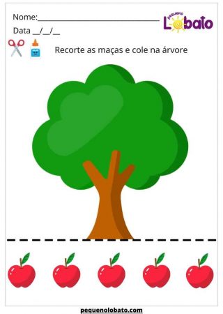 atividades bíblicas infantil recorte as maças